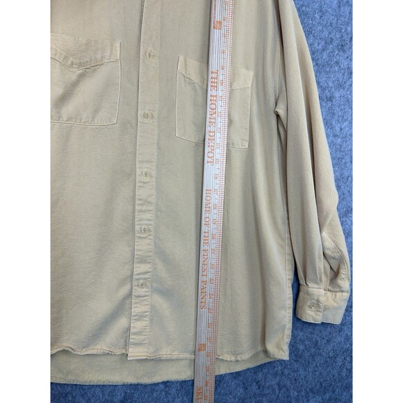 Vintage Tianello Shirt Mens Small Yellow Long Sleeve Tencel Soft 90s Made in USA - Picture 8 of 11